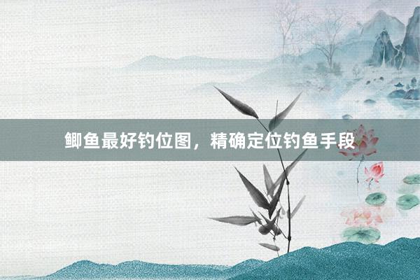 鲫鱼最好钓位图，精确定位钓鱼手段